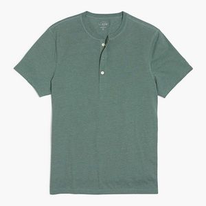 J. Crew Olive Green Short Sleeve Knit Henley S